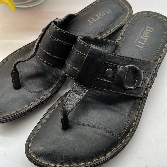 Born Leather Thong Sandals Flip Flops Sz 7. FFT0533C - Picture 2 of 7